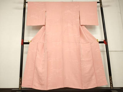 平和屋着物●上質な色無地 薄紅色 正絹 逸品 AABF3626ck