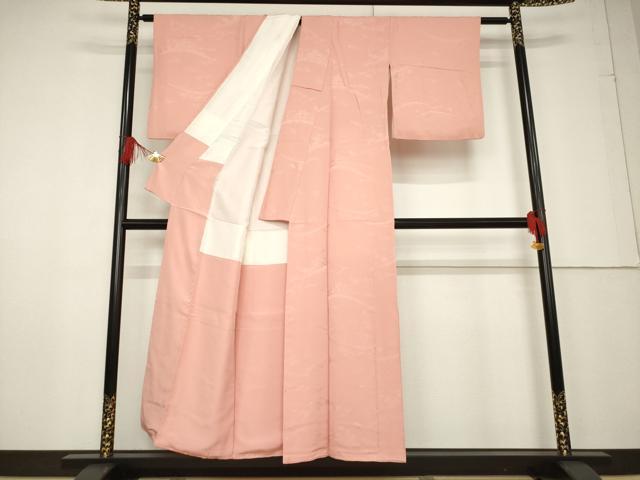 平和屋着物●上質な色無地 薄紅色 正絹 逸品 AABF3626ck