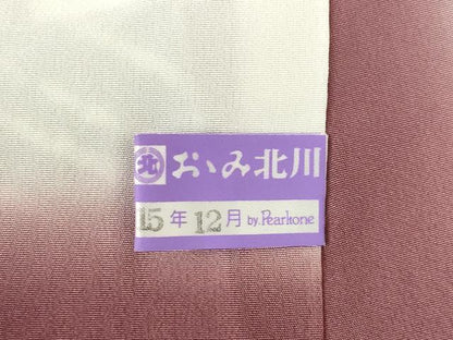 平和屋着物●ぜんまいお召 原田克己 小紋 伊勢型松煙染 流水花文 反端付き 正絹 逸品 未使用 AABF3631ck