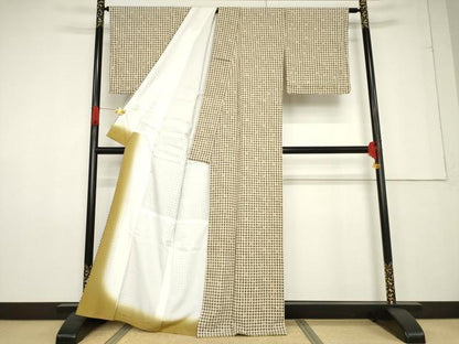 平和屋着物●小紋 渦巻文 さんび謹製 洗える着物 未使用 AABF3632ck