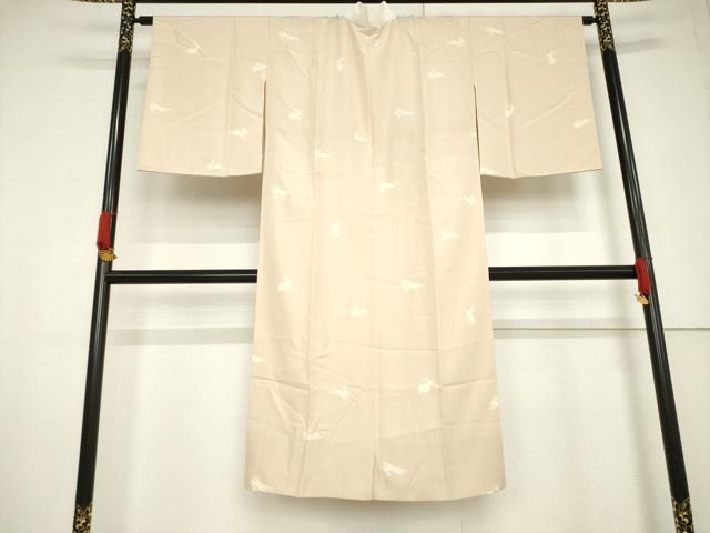 平和屋着物●長襦袢 無双仕立て うさぎ 兎 正絹 逸品 AABF3636ck