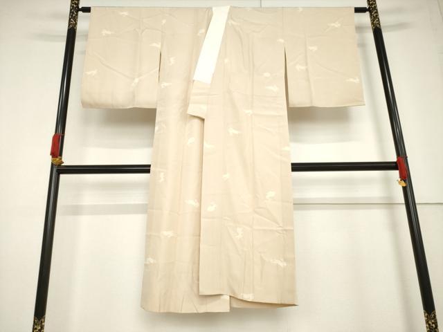 平和屋着物●長襦袢 無双仕立て うさぎ 兎 正絹 逸品 AABF3636ck