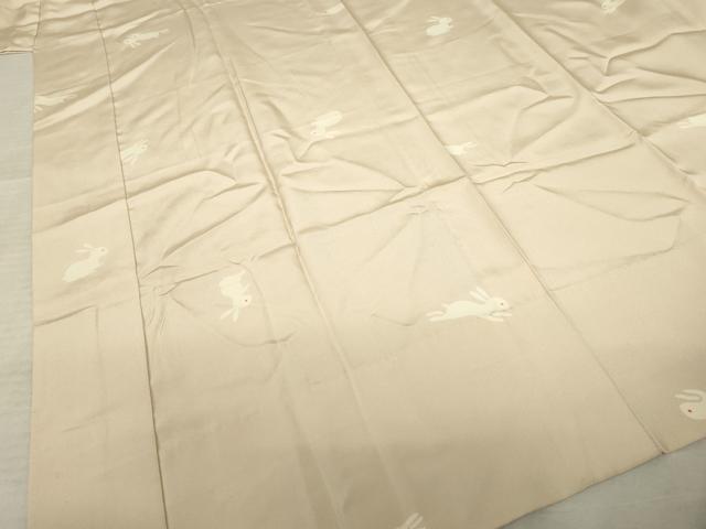 平和屋着物●長襦袢 無双仕立て うさぎ 兎 正絹 逸品 AABF3636ck