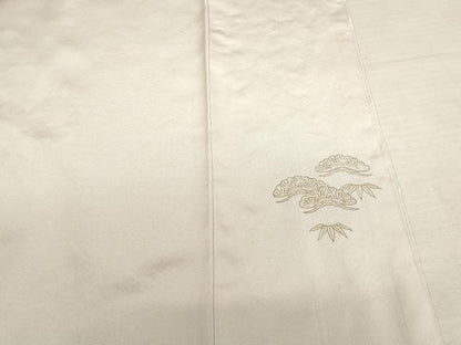 平和屋着物●訪問着 総刺繍 松文 金糸 正絹 逸品 AABF3640ck