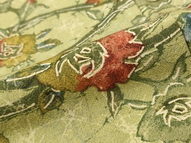 平和屋着物■上質な小紋 草花文 正絹 逸品 AABF3645st