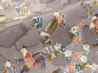 平和屋着物■上質な小紋 人物風景文 正絹 逸品 AABF3652st