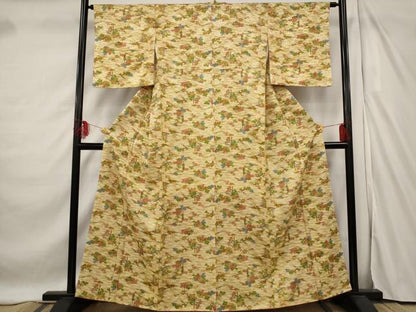 平和屋着物■上質な小紋 風景文 正絹 逸品 AABF3654st