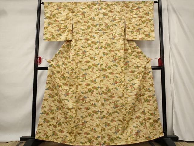 平和屋着物■上質な小紋 風景文 正絹 逸品 AABF3654st