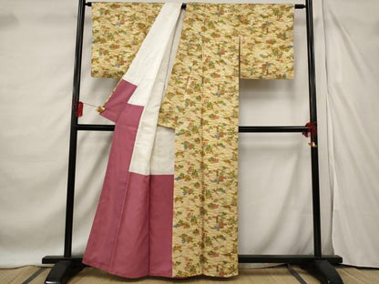 平和屋着物■上質な小紋 風景文 正絹 逸品 AABF3654st
