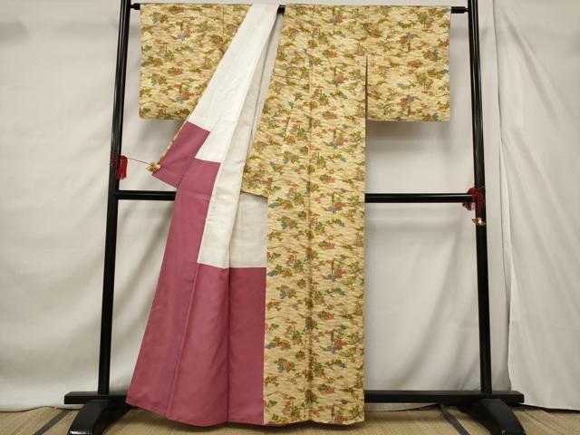 平和屋着物■上質な小紋 風景文 正絹 逸品 AABF3654st
