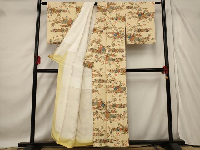 平和屋着物■上質な小紋 草花文 正絹 逸品 AABF3657st