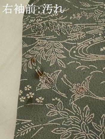 平和屋着物■上質な小紋 流水草花文 正絹 逸品 AABF3669st