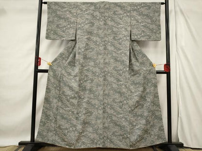 平和屋着物■上質な小紋 流水草花文 正絹 逸品 AABF3669st