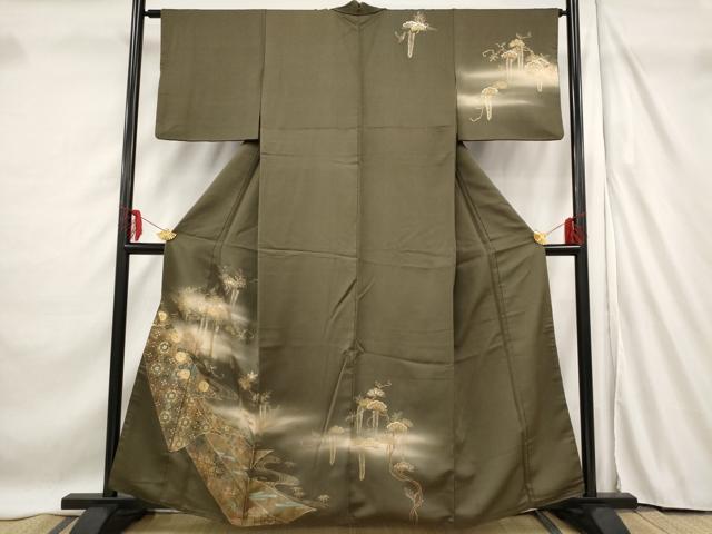 平和屋着物■訪問着 笠松花文 暈し染め 金銀彩 正絹 逸品 AABF3676st