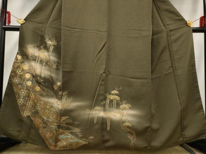 平和屋着物■訪問着 笠松花文 暈し染め 金銀彩 正絹 逸品 AABF3676st