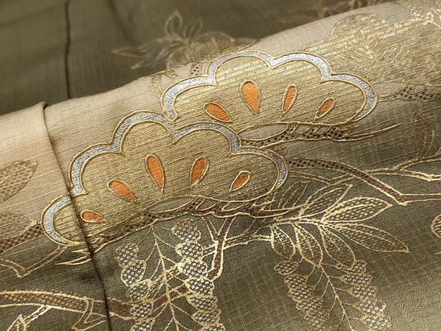 平和屋着物■訪問着 笠松花文 暈し染め 金銀彩 正絹 逸品 AABF3676st