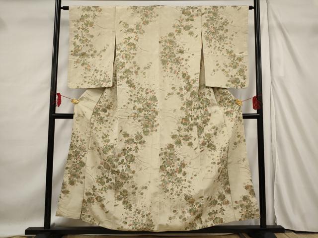 平和屋着物■上質な小紋 草花文 正絹 逸品 AABF3681st