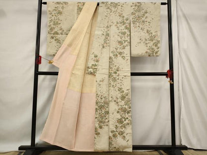 平和屋着物■上質な小紋 草花文 正絹 逸品 AABF3681st