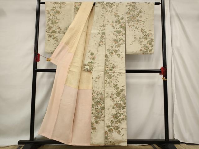 平和屋着物■上質な小紋 草花文 正絹 逸品 AABF3681st