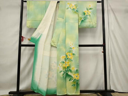 平和屋着物■訪問着 草花文 暈し染め 正絹 逸品 AABF3684st