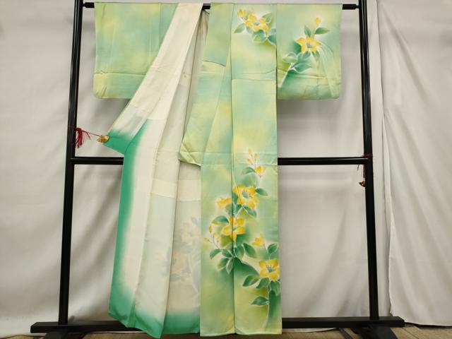 平和屋着物■訪問着 草花文 暈し染め 正絹 逸品 AABF3684st