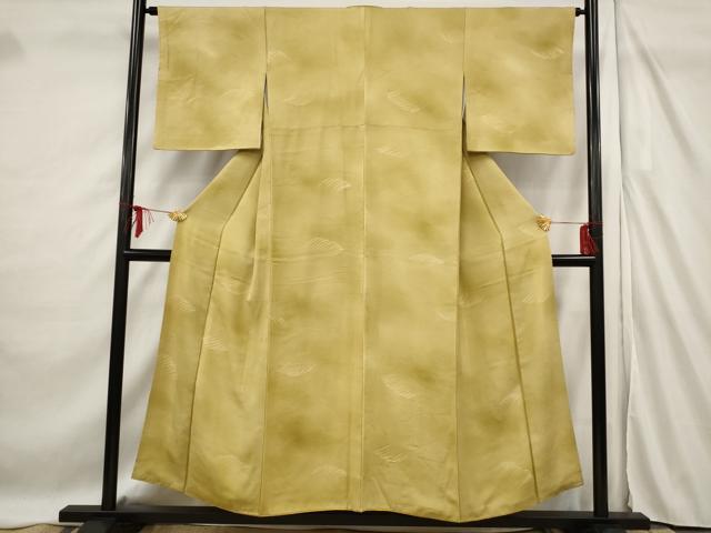 平和屋着物■上質な小紋 地紋起こし 立波文 暈し染め 正絹 逸品 AABF3685st