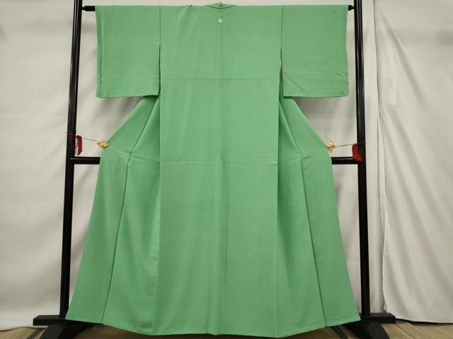 平和屋着物■上質な色無地 紋意匠 若竹色 正絹 逸品 AABF3699st