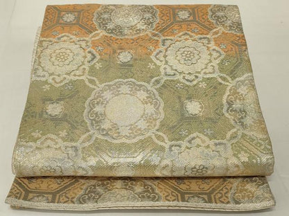 平和屋着物◎佐賀錦 六通柄袋帯 蜀江花文 金銀糸 正絹 逸品 AABF3724ou