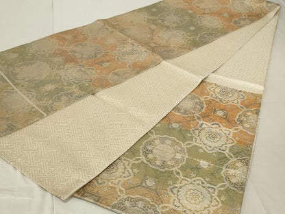 平和屋着物◎佐賀錦 六通柄袋帯 蜀江花文 金銀糸 正絹 逸品 AABF3724ou