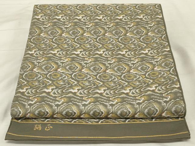 平和屋着物◎六通柄　京本袋帯　抽象文様　金糸　正絹　逸品　AABF3759ou