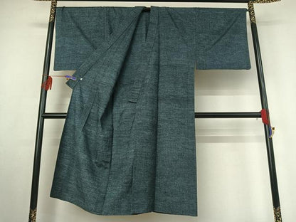 平和屋着物▽男性 紬 単衣 アンサンブル 霞文 正絹 逸品 AABF3766jh