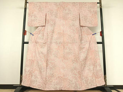 平和屋着物▽小紋 単衣 花尽くし文 暈し染め 洗える着物 AABF3767jh