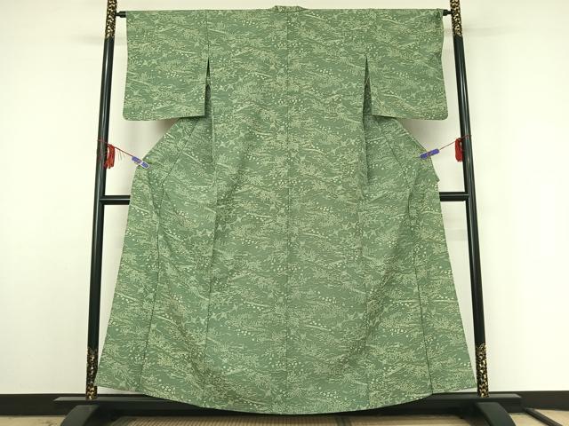 平和屋着物▽小紋 単衣 風景花鳥文 洗える着物 AABF3768jh