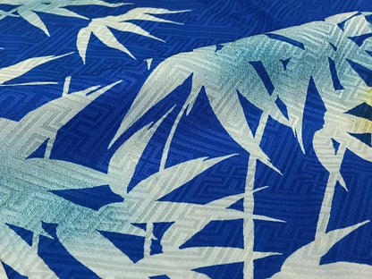 平和屋着物▽訪問着 単衣 笹の葉文 暈し染め 洗える着物 AABF3771jh