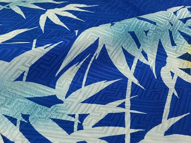 平和屋着物▽訪問着 単衣 笹の葉文 暈し染め 洗える着物 AABF3771jh