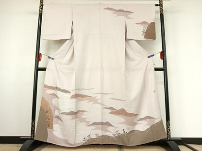 平和屋着物▽訪問着 単衣 作家物 風景文 正絹 逸品 AABF3777jh