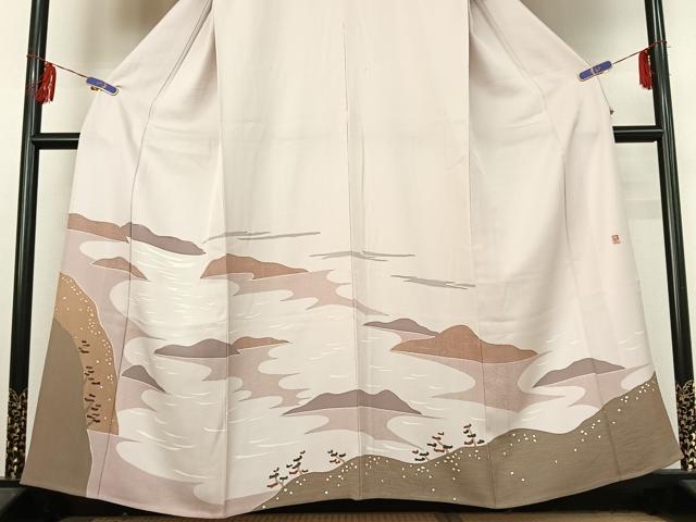 平和屋着物▽訪問着 単衣 作家物 風景文 正絹 逸品 AABF3777jh