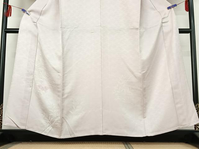 平和屋着物▽訪問着 単衣 刺繍 草花文 正絹 逸品 AABF3781jh