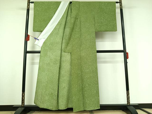 平和屋着物▽上質な小紋 単衣 霞文 たたき染め 正絹 逸品 AABF3782jh