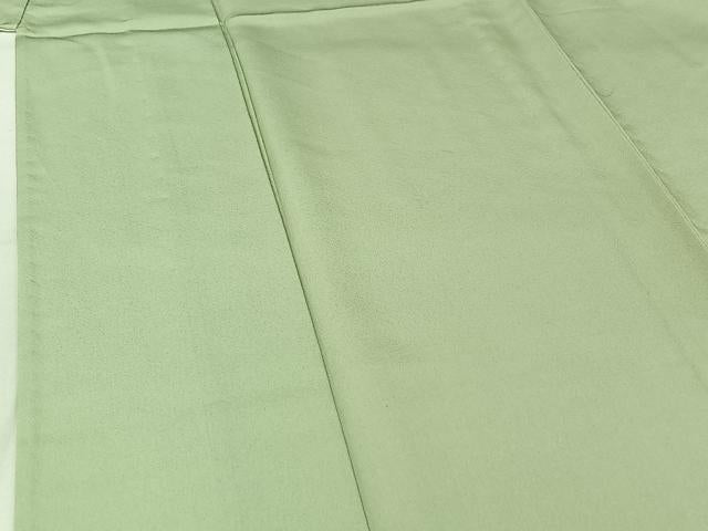 平和屋着物▽上質な色無地　単衣　錆青磁色　正絹　逸品　AABF3784jh