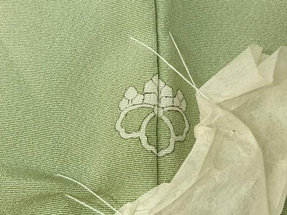平和屋着物▽上質な色無地　単衣　錆青磁色　正絹　逸品　AABF3784jh