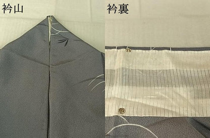 平和屋着物▽上質な小紋 単衣 芝文 勝虫 正絹 逸品 AABF3785jh