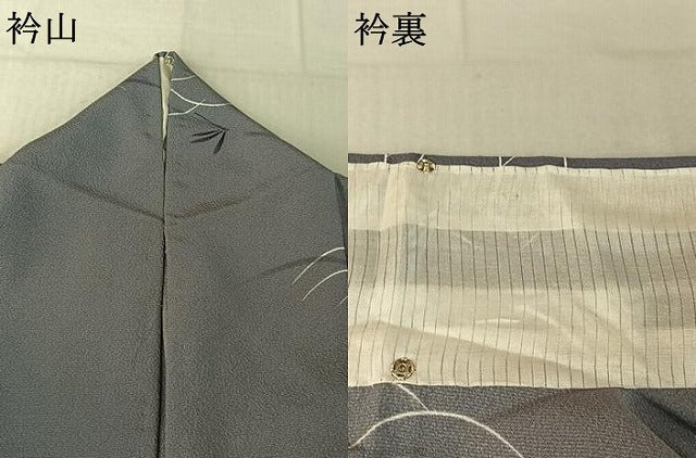 平和屋着物▽上質な小紋 単衣 芝文 勝虫 正絹 逸品 AABF3785jh