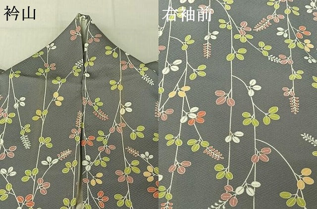 平和屋着物▽上質な小紋　単衣　作家物　萩文　正絹　逸品　AABF3792jh