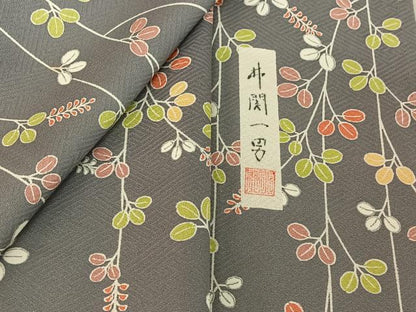 平和屋着物▽上質な小紋　単衣　作家物　萩文　正絹　逸品　AABF3792jh