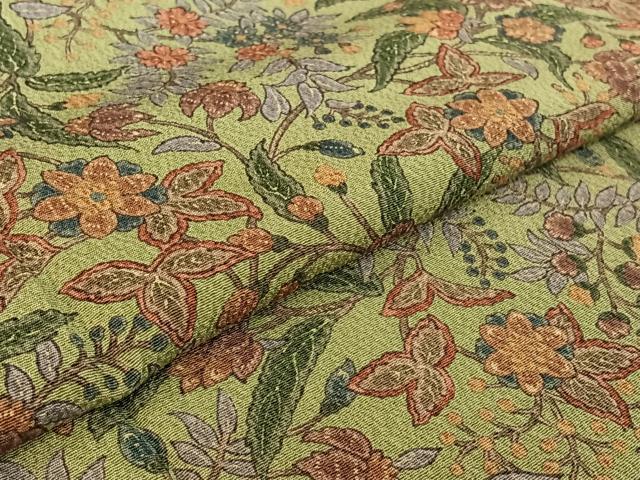 平和屋着物▽上質な小紋 単衣 更紗花文 鬼しぼ縮緬 正絹 逸品 AABF3793jh
