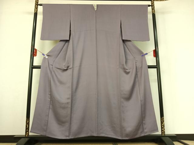 平和屋着物▽上質な色無地 単衣 藤紫色 正絹 逸品 AABF3794jh