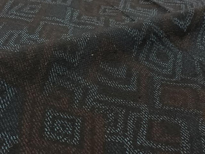 平和屋着物▽上質な紬 単衣 幾何学文様 正絹 逸品 AABF3799jh