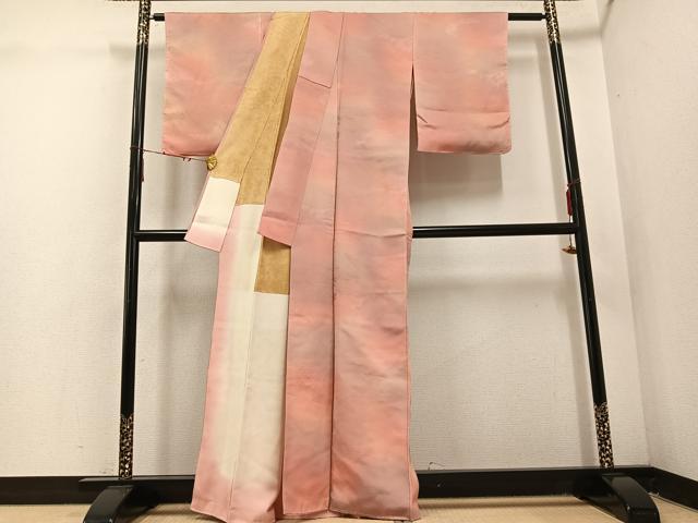 平和屋着物■上質な小紋 雲重ね吉祥草花地紋 暈し染め 正絹 逸品 未使用 AABF3850ph