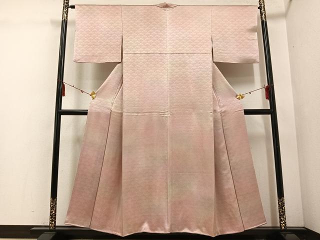 平和屋着物■上質な小紋 花青海波地紋 暈し染め 正絹 逸品 AABF3889ph